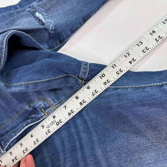 FRAME Jeans Womens 28 Le Garcon Straight Mid Rise Medium Wash Denim Distressed - Picture 3 of 8